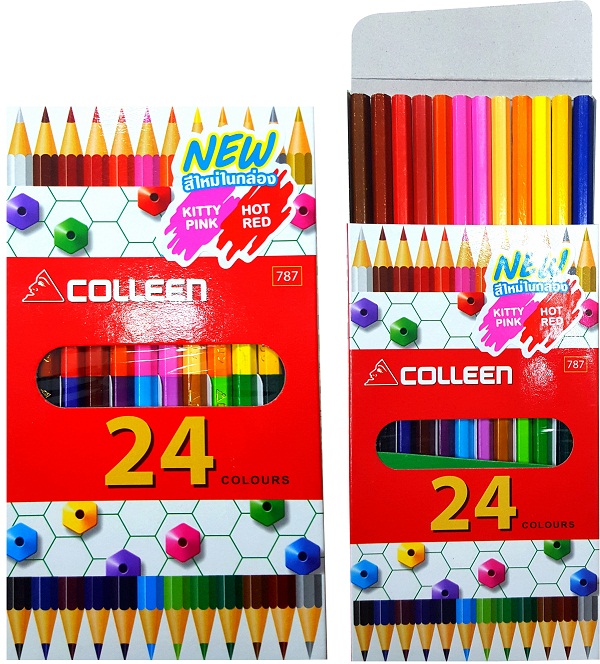 สีไม้ Colleen 24 สี 2 หัว (กล่อง)