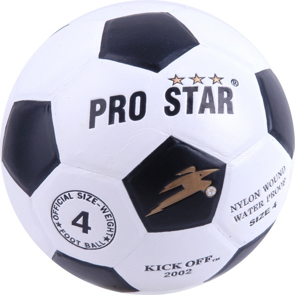 ฟุตบอล PRO STAR ขาว-ดำ หนังPVC เบอร์ 4 รุ่น KICK OFF 2002-4 BW ( ลูก )