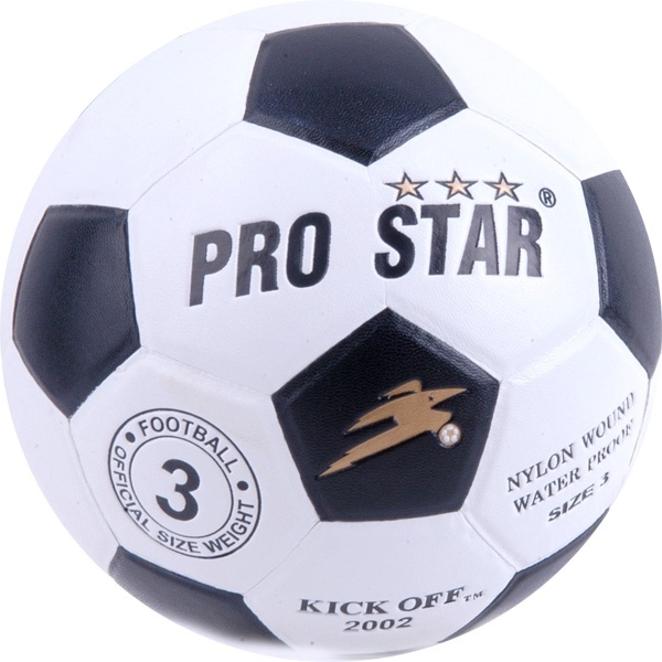 ฟุตบอล PRO STAR ขาว-ดำ หนังPVC เบอร์ 3 รุ่น KICK OFF 2002-3 BW ( ลูก )