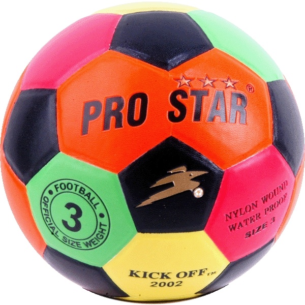 ฟุตบอล PRO STAR สีสะท้อน หนังPVC เบอร์ 3 รุ่น KICK OFF 2002-3 NEON (ลูก )