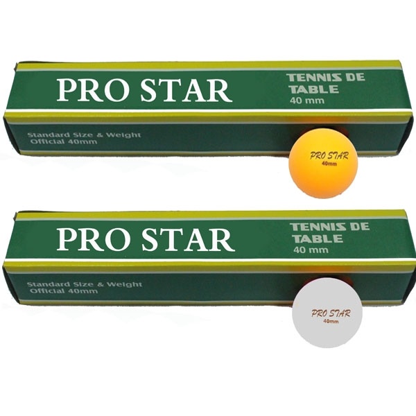 ลูกเทเบิลเทนนิส PRO STAR รุ่น 40 มิล สีส้ม,ขาว (โหล)