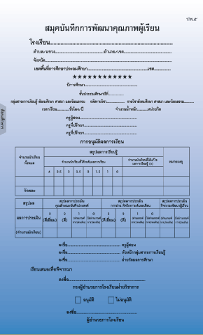 ปพ.5 รายวิชาสังคมศึกษา ศาสนาและวัฒนธรรม ( ประถมศึกษา )