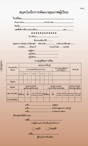 ปพ.5 รายวิชาประวัติศาสตร์ ( ประถมศึกษา )