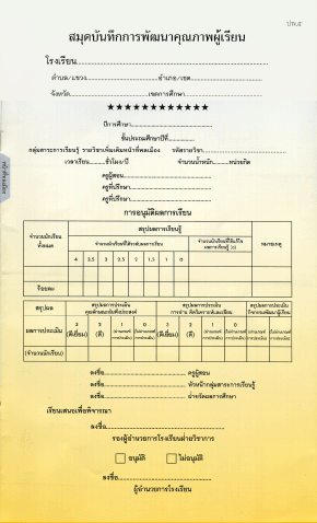 ปพ.5 รายวิชาหน้าที่พลเมือง (ประถมศึกษา)